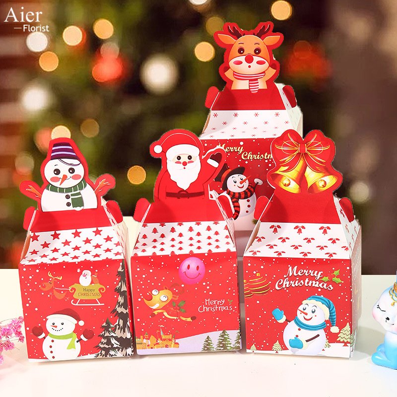 Aierflorist Christmas Festival hand candy box apple arrangement box gift packaging materials folding box