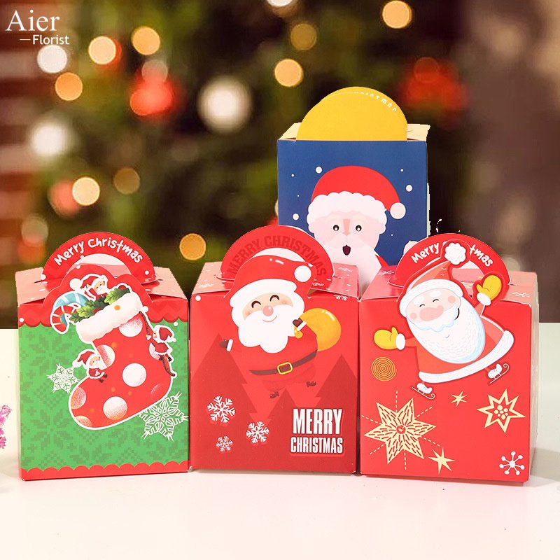 Aierflorist Christmas Festival hand candy box apple arrangement box gift packaging materials folding box