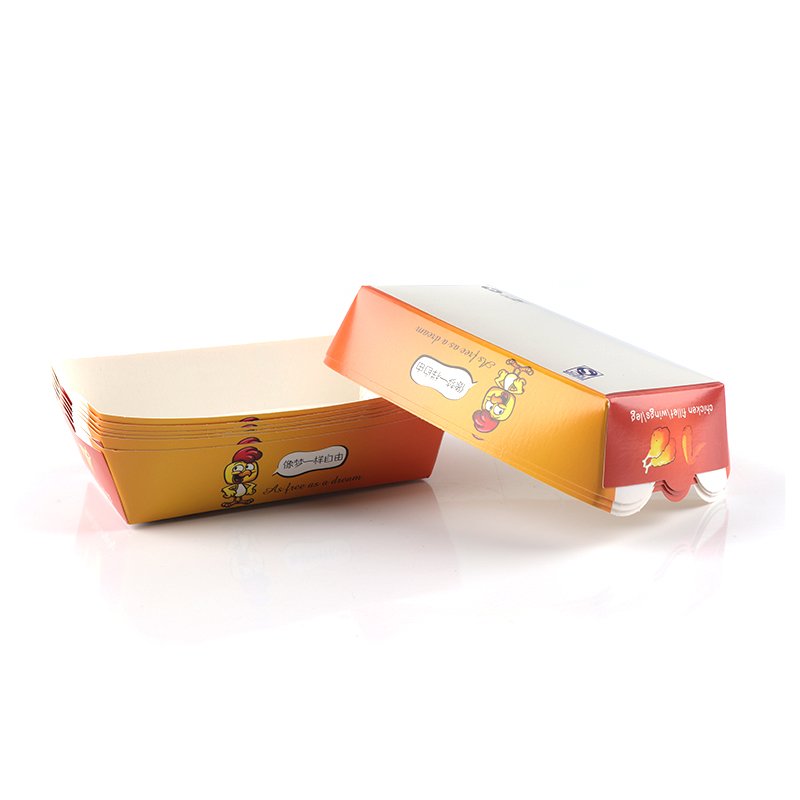 Disposable Kraft Containers Food Tray Boat Tray Cardboard Food Carriers Chips Snacks Takeaway Kraft Paper 50000pcs ISO9001