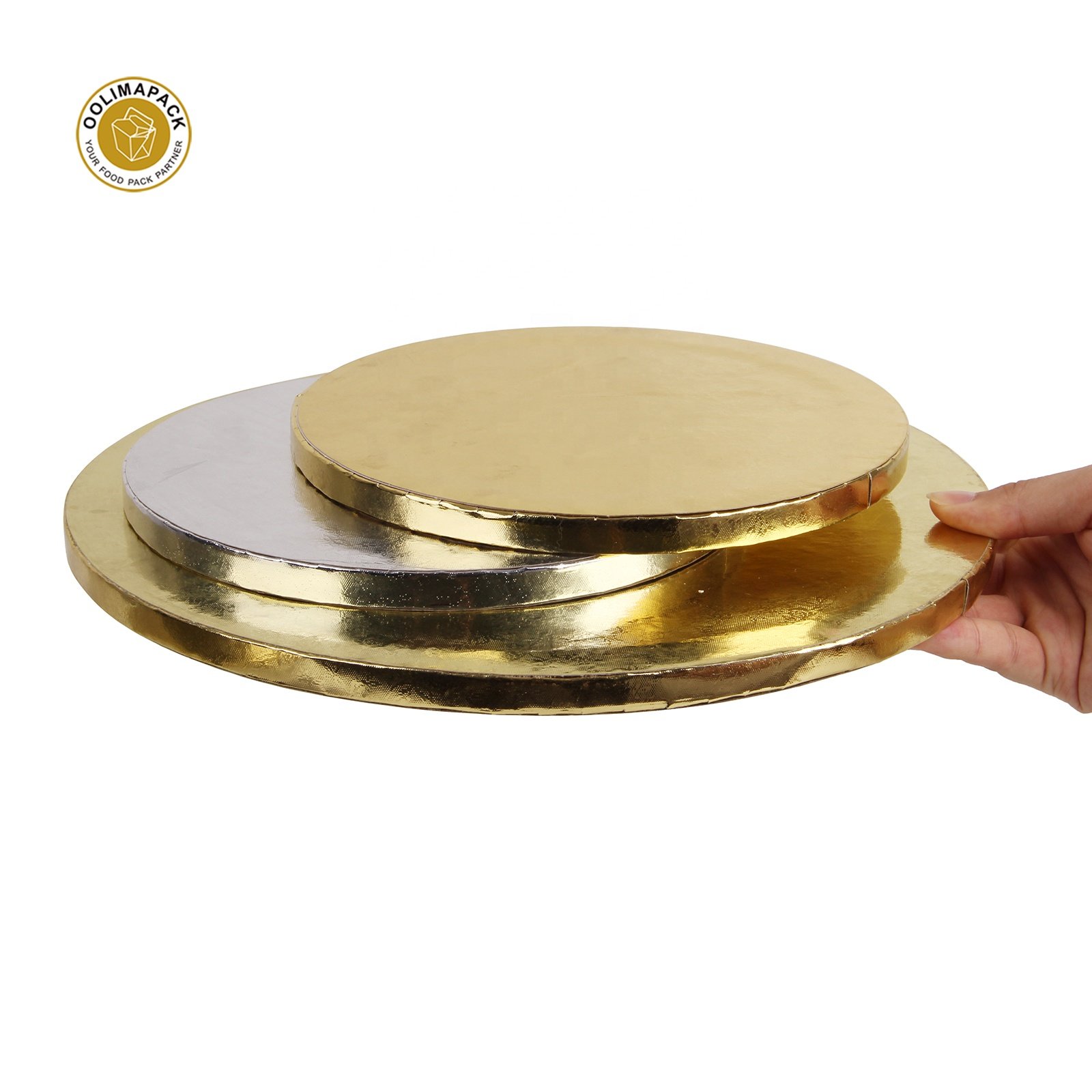 Wholesale Gold Disposable Food Grade Cake Drum 12mm Thickness Corrugated cake board