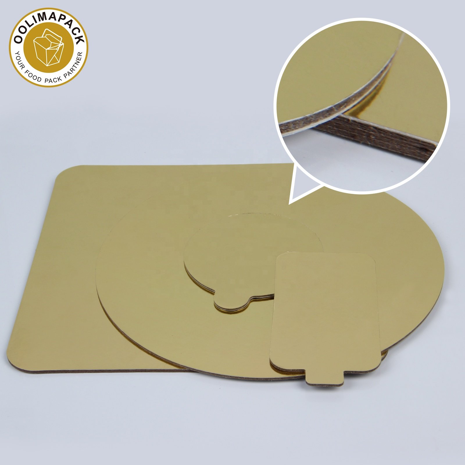 Wholesale Gold Disposable Food Grade Cake Drum 12mm Thickness Corrugated cake board