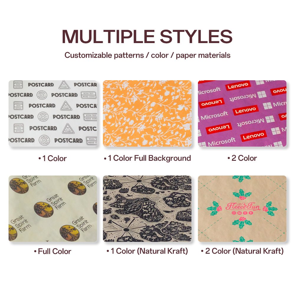 Custom Tissue Paper to Wrap Clothes Shoes Garment Accessories Gift Craft 28gsm Printed Logo Packaging Paper