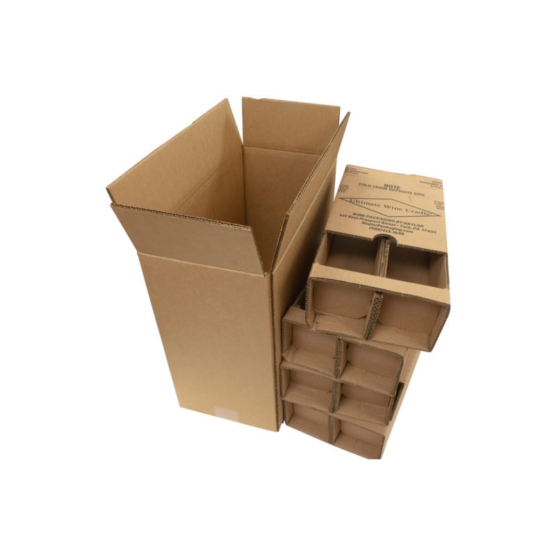 Hot Sell Packaging Box 8 Dividers Corrugated Paper Shipping Carton Corrugated Paper Wine Beer Packaging Carton Box