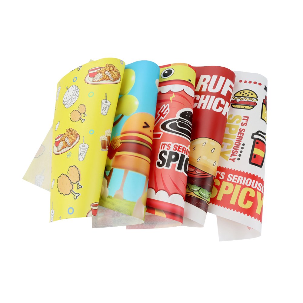 Customized Greaseproof Paper Food Digital Printing Double Side CMYK Recycled Uncoated Woodfree Paper 50gsm Sheets Virgin