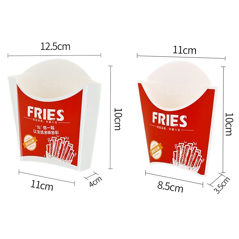 China Factory Wholesales White card Colorful Printingpaper Packaging Paper Food Grade French Fries Take Away Box