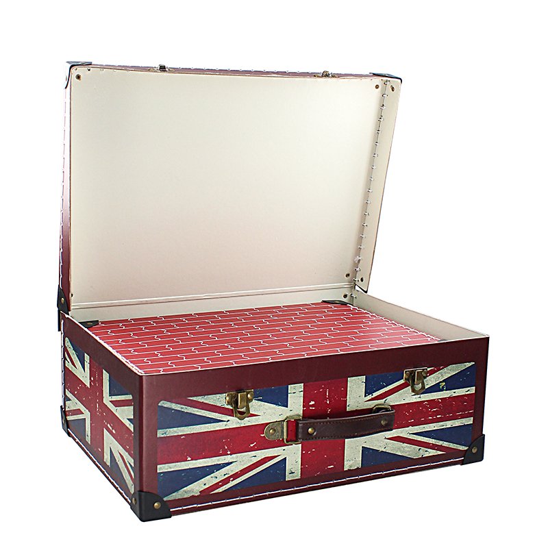 Custom kraft packaging carton paper cardboard suitcase sets gift box with metal handle