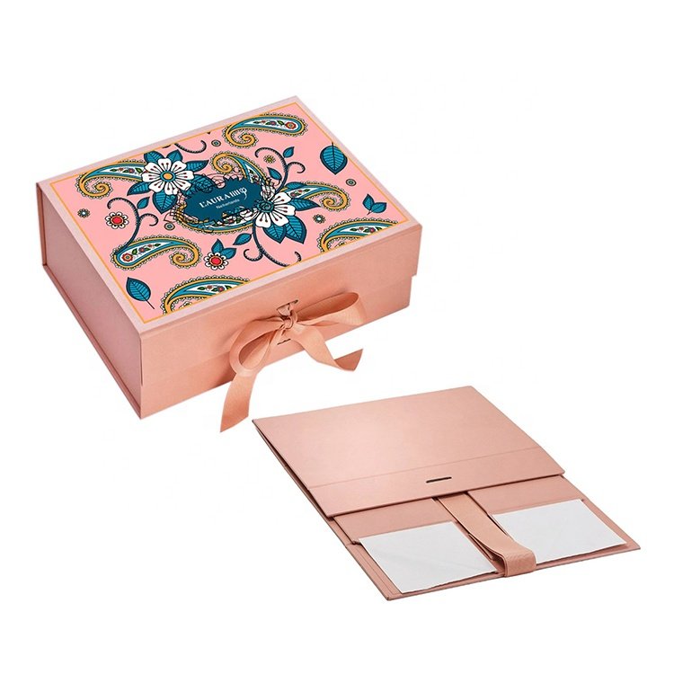 High Quality Custom Logo Folding Box Cardboard Paper Packaging Box Magnetic Lid Gift Foldable Box With Magnets