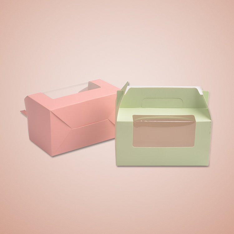 Picnic food Mail Packaging Rectangular cake Bread box Clear clear box Packaging Paper mini box with lid handle