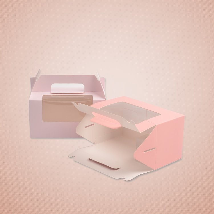 Picnic food Mail Packaging Rectangular cake Bread box Clear clear box Packaging Paper mini box with lid handle