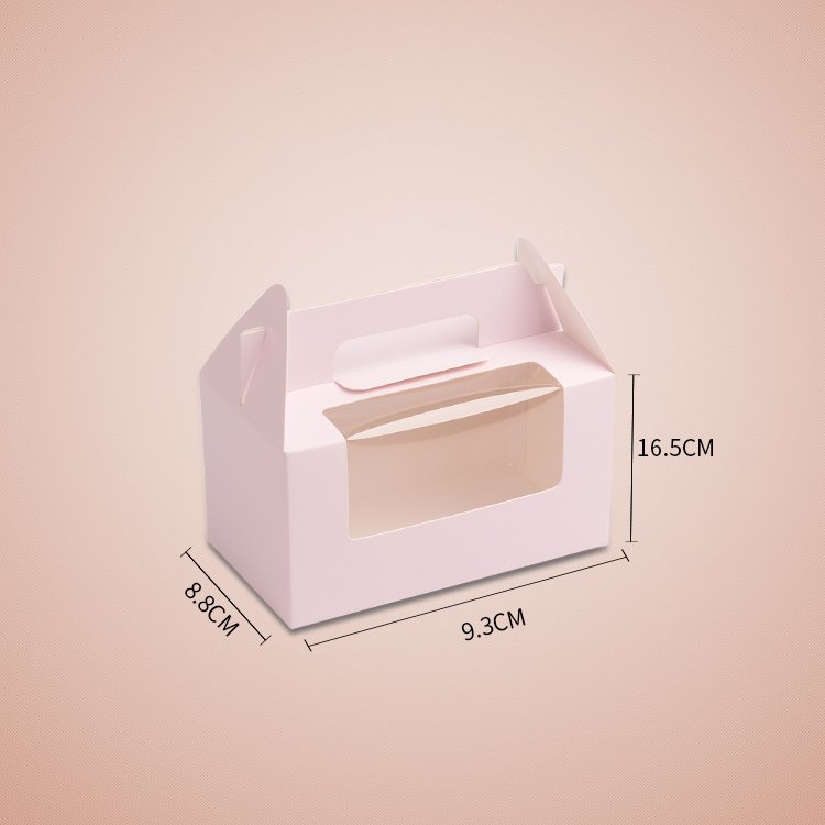 Picnic food Mail Packaging Rectangular cake Bread box Clear clear box Packaging Paper mini box with lid handle