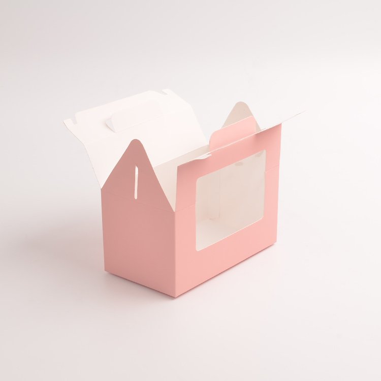 Picnic food Mail Packaging Rectangular cake Bread box Clear clear box Packaging Paper mini box with lid handle