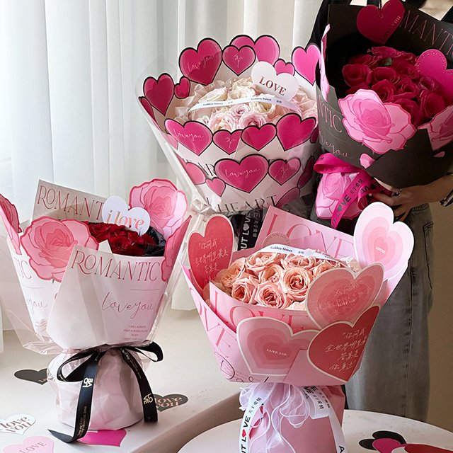 korean designer brands logo bouquet flower wrapping paper plastic waterproof florist supplies floral gift for packaging