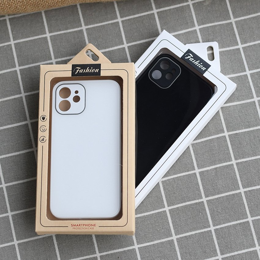 GMI Mobile Phone Case Protective Shell Box With Hook Paper Bottom Case And PVC Top Cover Packaging Carton With Hanger