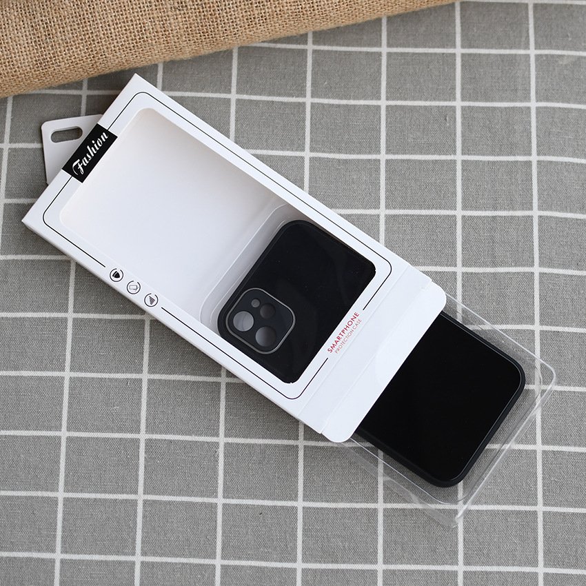 GMI Mobile Phone Case Protective Shell Box With Hook Paper Bottom Case And PVC Top Cover Packaging Carton With Hanger