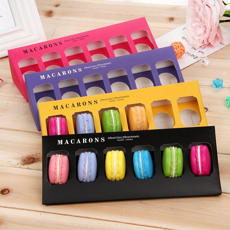 Custom Logo Luxury Folding Clear Bakery Cake Macaroon Take Away Food Packaging Box