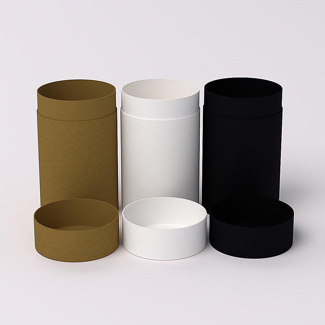 High Quality Brown Eco Kraft Mailing Paper Box Tube customize white round box black biodegradable cylinder paper tube packaging