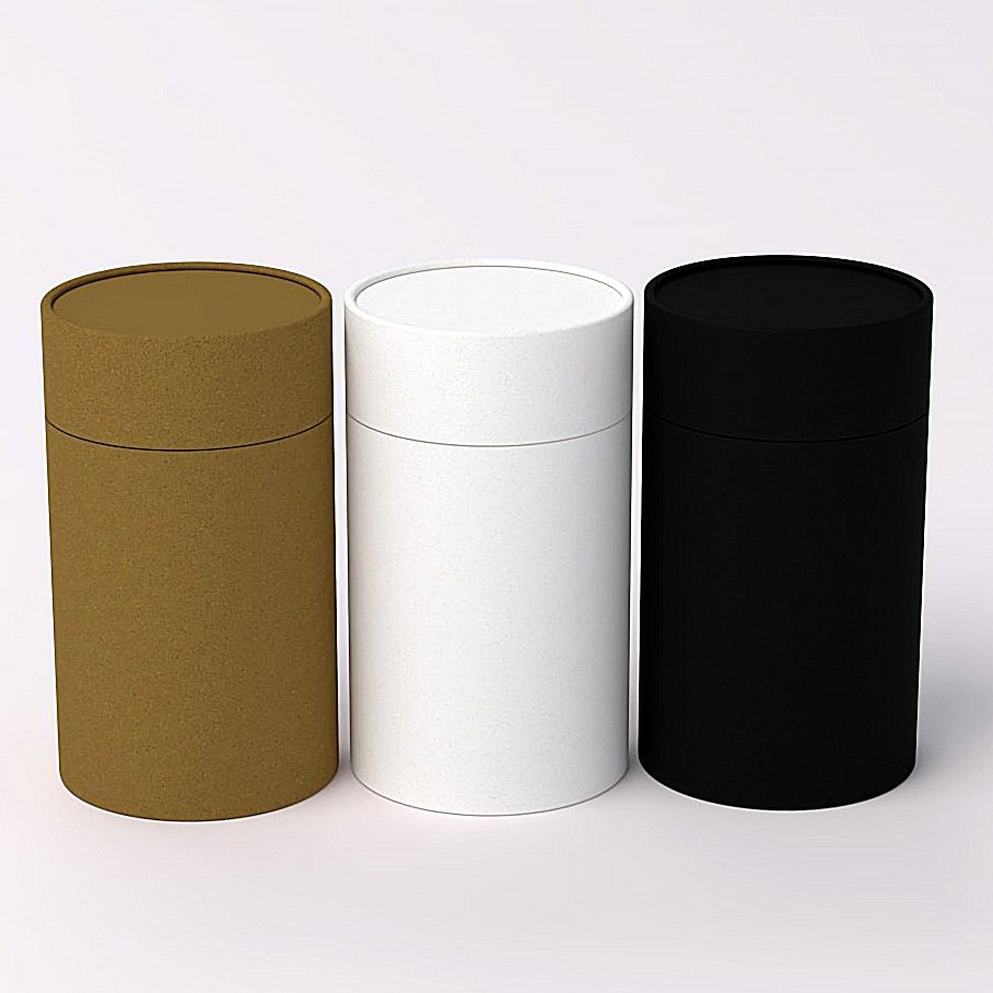 High Quality Brown Eco Kraft Mailing Paper Box Tube customize white round box black biodegradable cylinder paper tube packaging