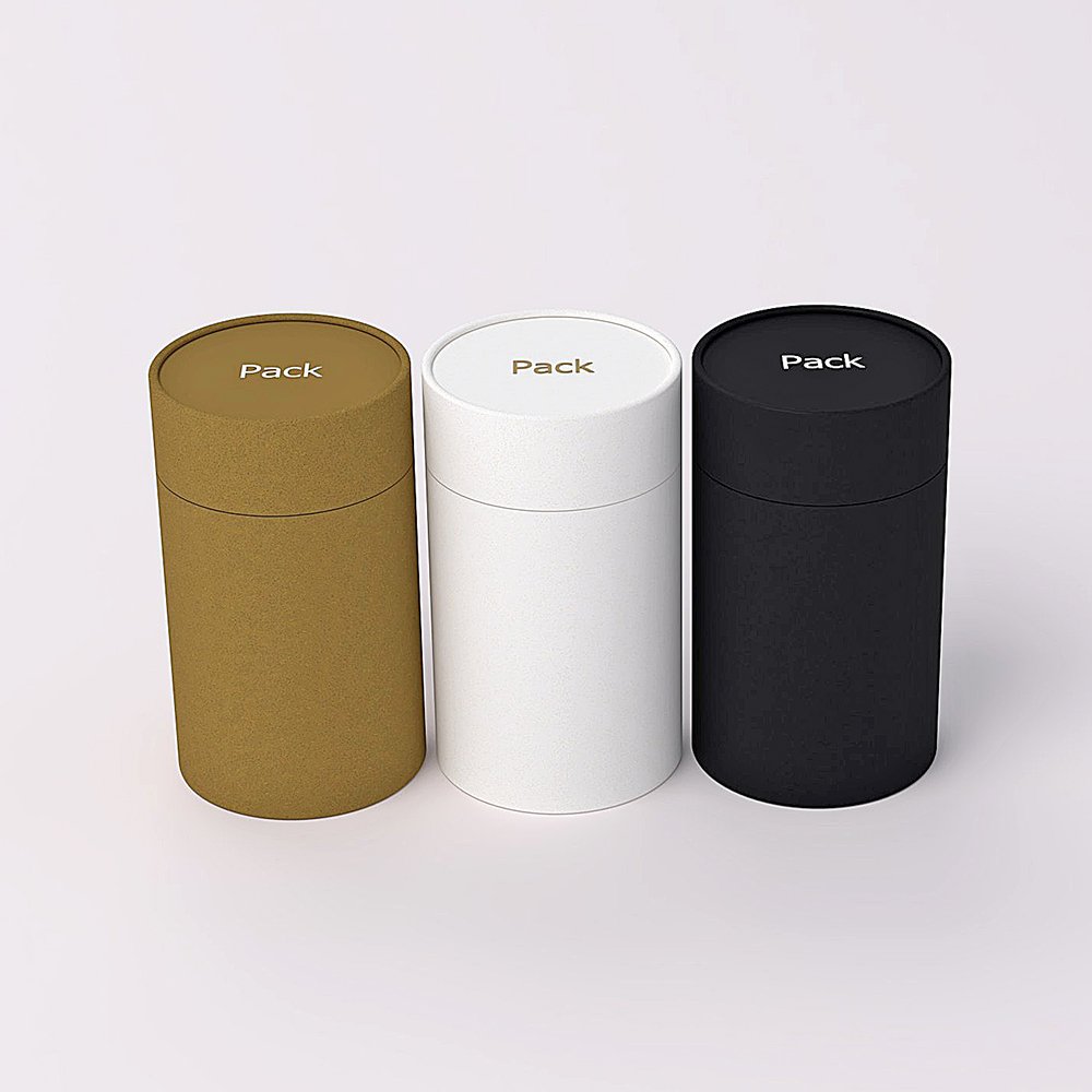 High Quality Brown Eco Kraft Mailing Paper Box Tube customize white round box black biodegradable cylinder paper tube packaging