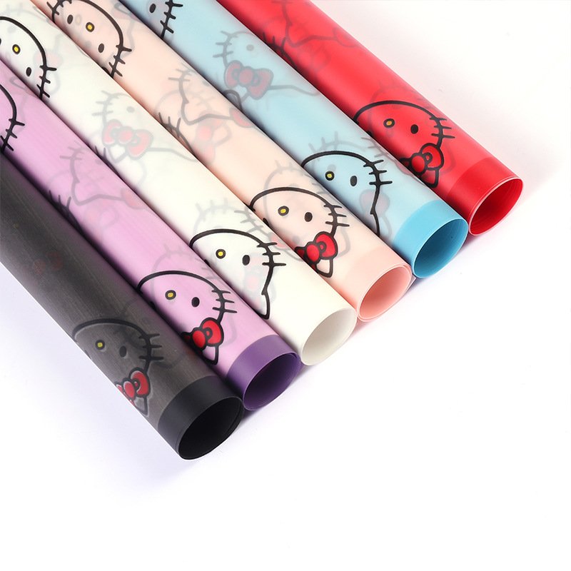 Cartoon Kitty Waterproof Christmas Valentine's Day Gift Craft Packaging Paper Roll Custom Bouquet Flowers Wrapping Paper