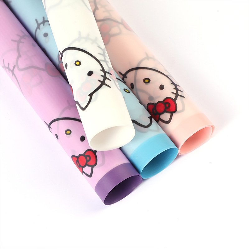 Cartoon Kitty Waterproof Christmas Valentine's Day Gift Craft Packaging Paper Roll Custom Bouquet Flowers Wrapping Paper