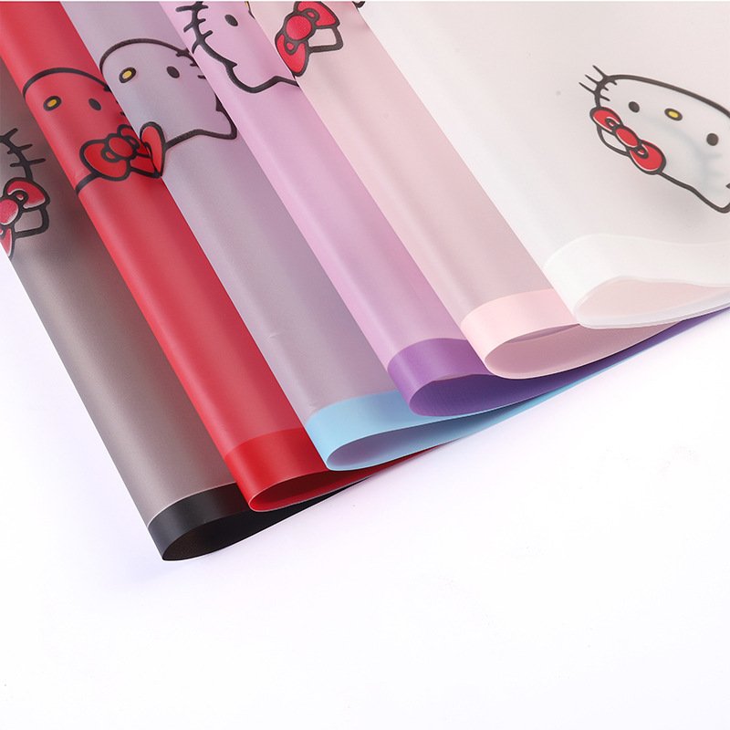 Cartoon Kitty Waterproof Christmas Valentine's Day Gift Craft Packaging Paper Roll Custom Bouquet Flowers Wrapping Paper