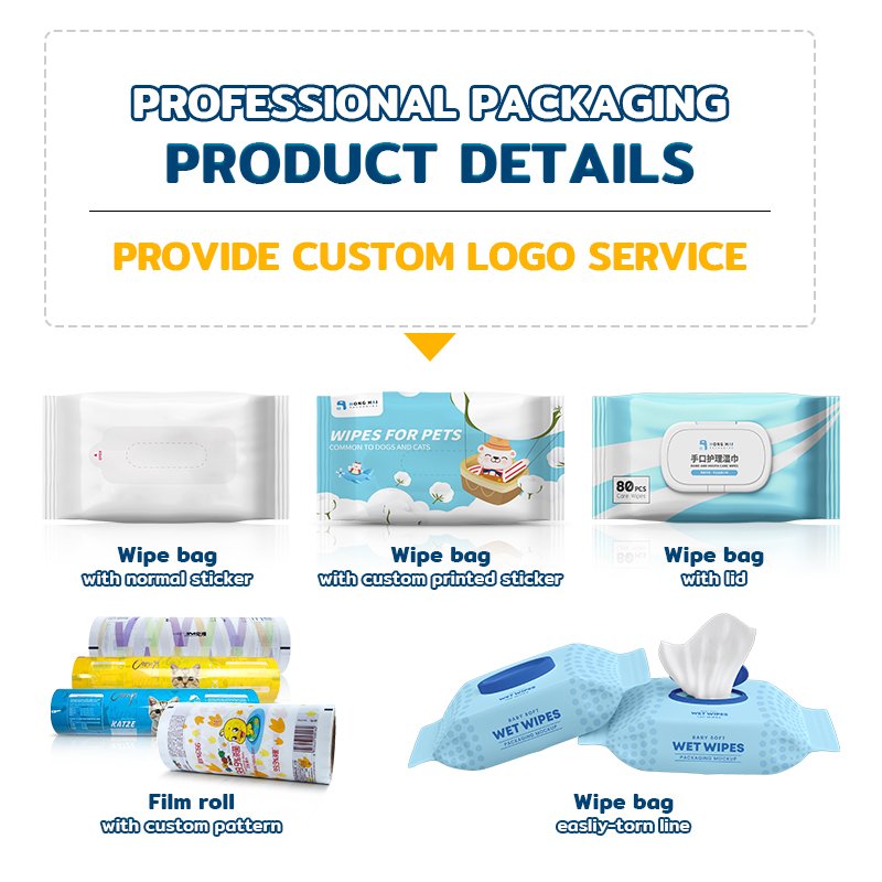 HONGHAI Packing Baby Pet Water Plastic Side Gusset Packaging Bag for Wet Wipes