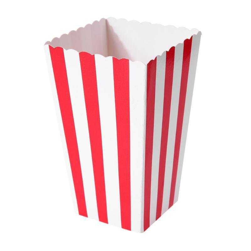Pink Dot Wave Striped Paper Popcorn Box Pop Corn Candy Sanck Favor Bag Xmas Wedding Kid Birthday Party Decoration