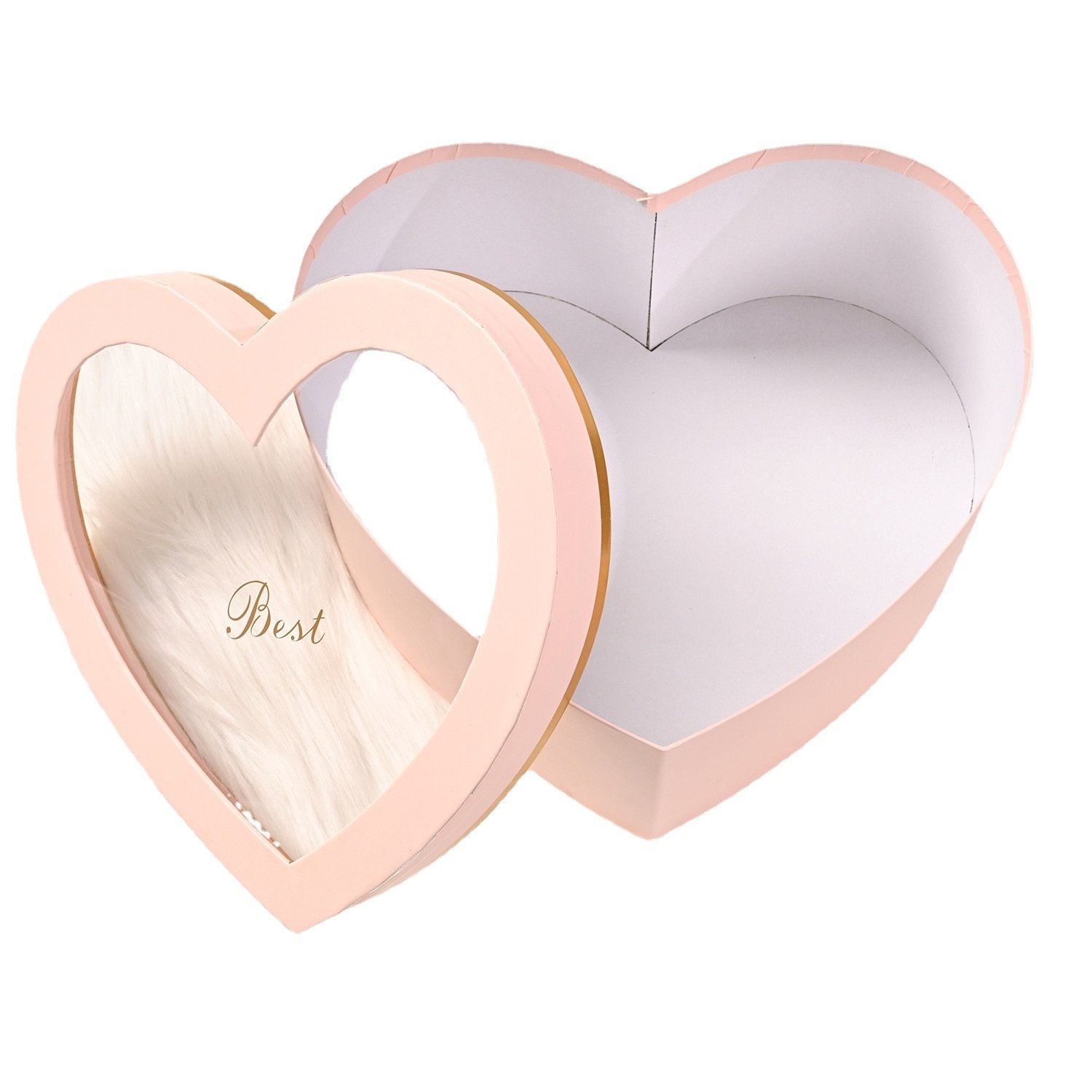Transparent PVC heart shaped heaven and earth cover universal fruit gift box creative window gift packaging box set wholesale