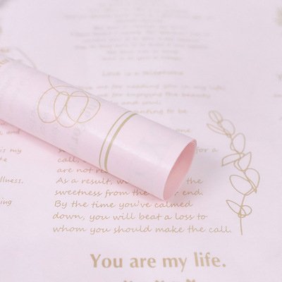 Custom Size Logo Wholesale Flower Bouquet Floral Printed Colored Christmas Gift Folding Roll Waterproof Mailer Packaging Paper