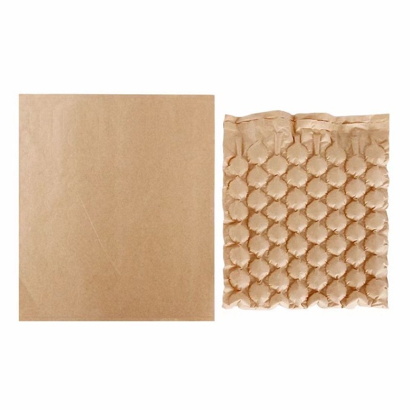 100% Biodegradable Kraft Paper Air Cushion Bubble For Packaging Compostable Paper Air Bubble Film Wrap Paper Roll