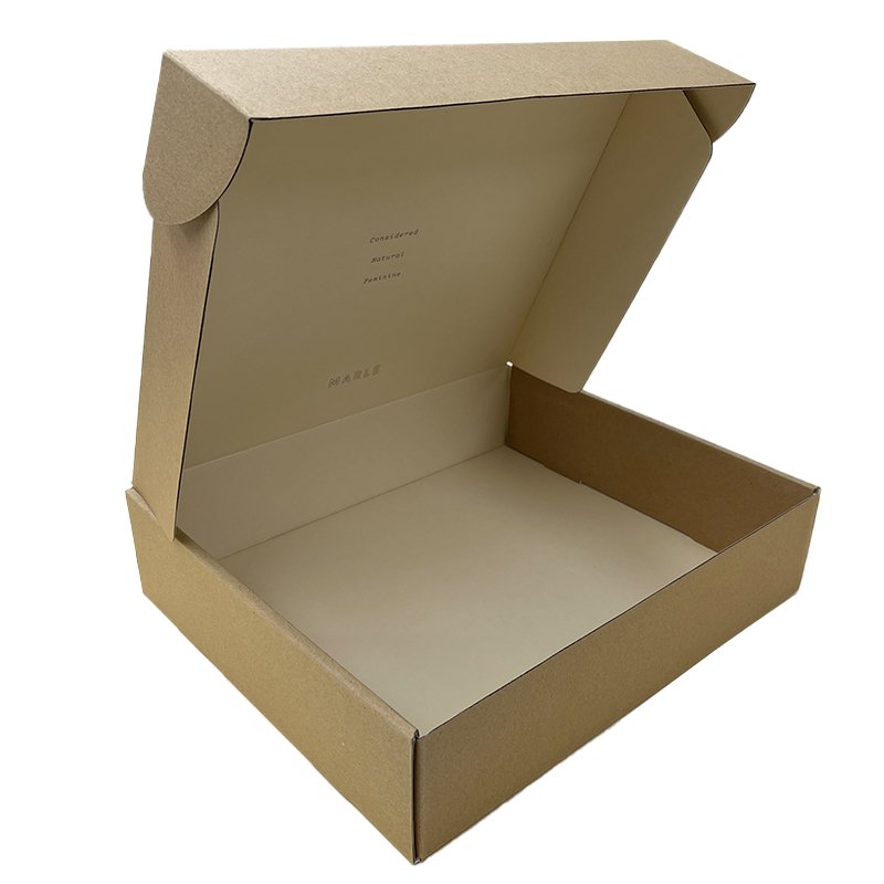 Customized Printing Logo Eco Friendly Brown Kraft Box Packaging E Flute Corrugated Cardboard Mailing Box manufacturers