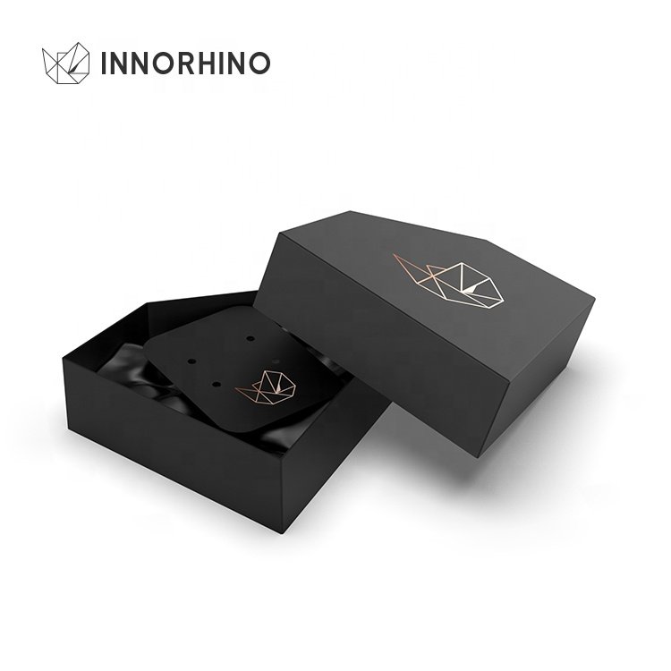 Black Luxury Rhombus Shape Banquet Wedding Jewelry Gift Box