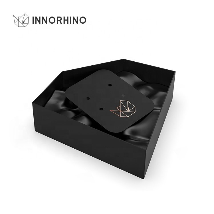 Black Luxury Rhombus Shape Banquet Wedding Jewelry Gift Box