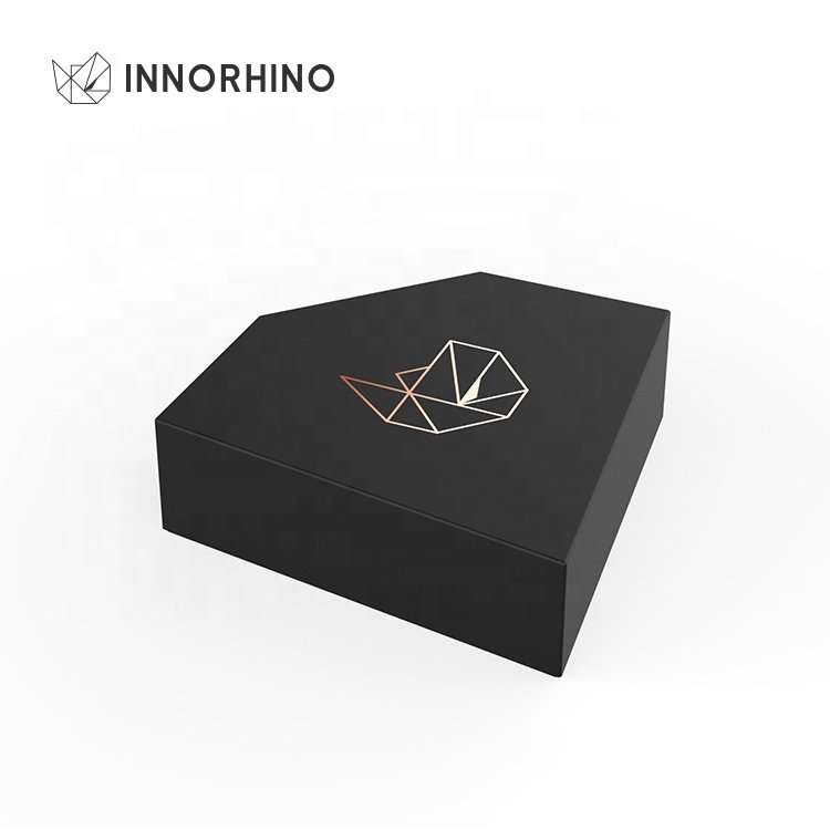 Black Luxury Rhombus Shape Banquet Wedding Jewelry Gift Box