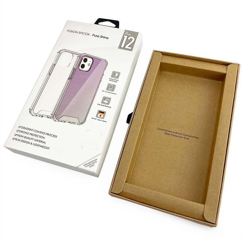High Quality Custom Modern Novel Textured Ivory Board Electronics Phone Case Packing Boxes With Window For Iphone