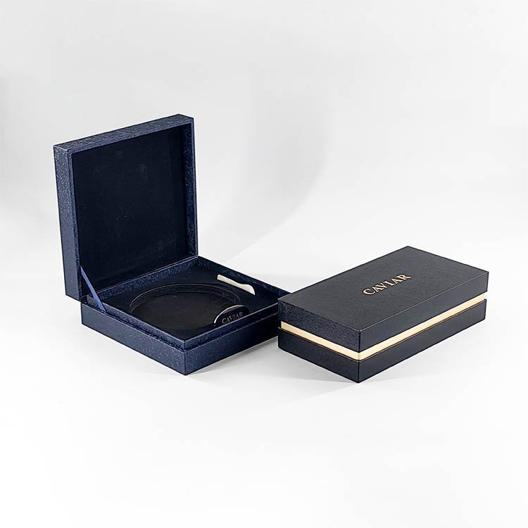OEM Wholesale Customized Logo Free Design Custom Black Boxes Caviar Gift Package Box