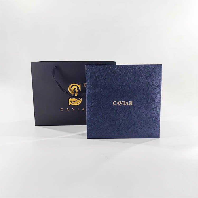 OEM Wholesale Customized Logo Free Design Custom Black Boxes Caviar Gift Package Box