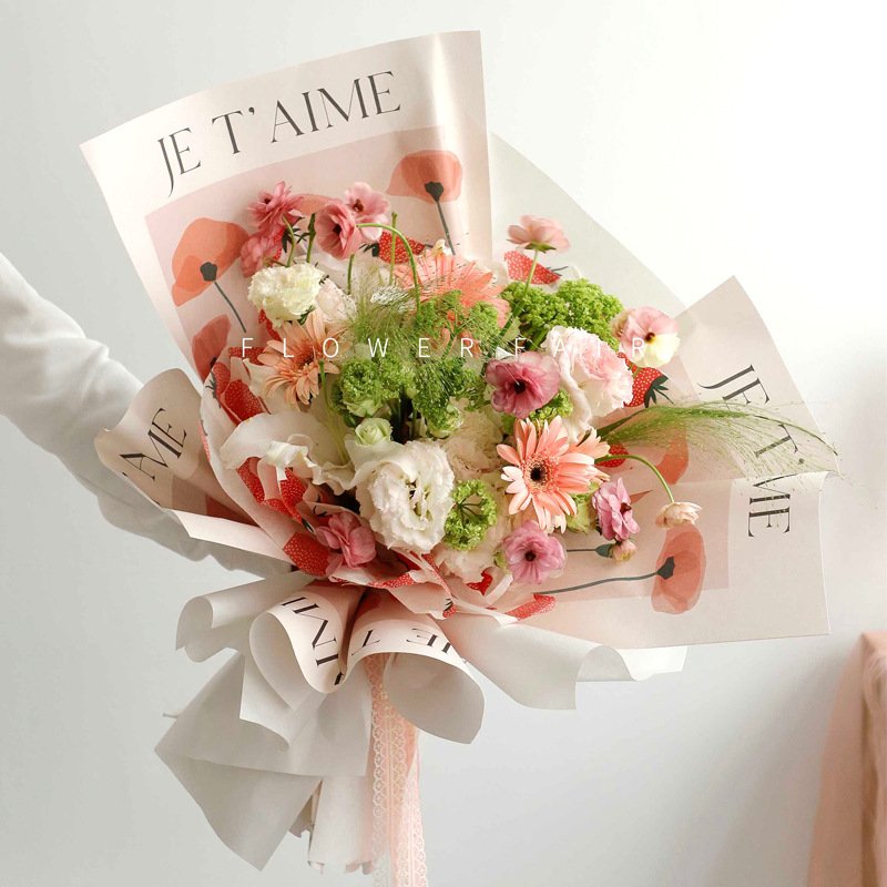 Fall In Color Wholesale Oil Painting Style Art Flower Gift Packaging Paper Bouquet Packaging Material Flower Wrapping Paper