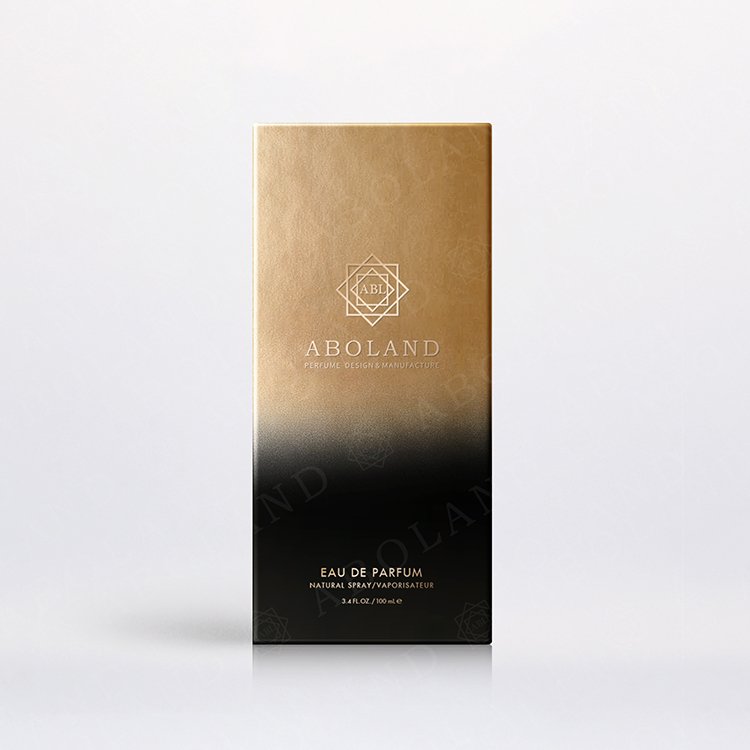 Newst Design Gradient Perfume Boxes Black and Gold Luxury Glass Perfume Bottle Packaging