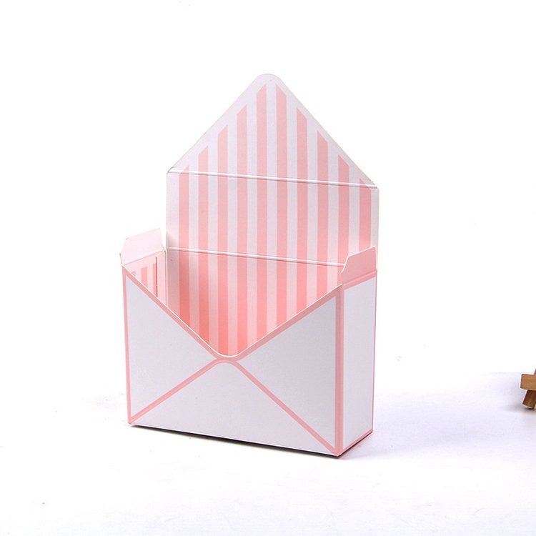 Custom Kraft Cardboard Gift Shipping Portable Upright Rose Flower Gift Boxes Folding Colorful Flower Packaging Box With Handle