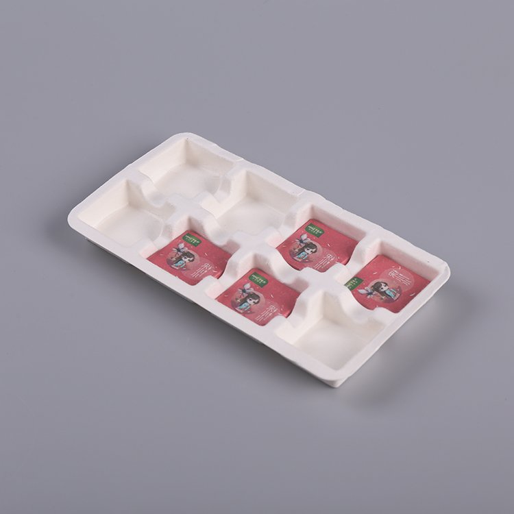 8 Cavity Empty Luxury Custom Molded Pulp Paper Chocolate Gift Box Packaging Insert