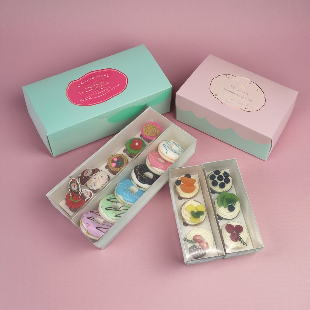 high quality cup cake boxes custom cookie box 3 4 6 hole cupcake packaging with PET window