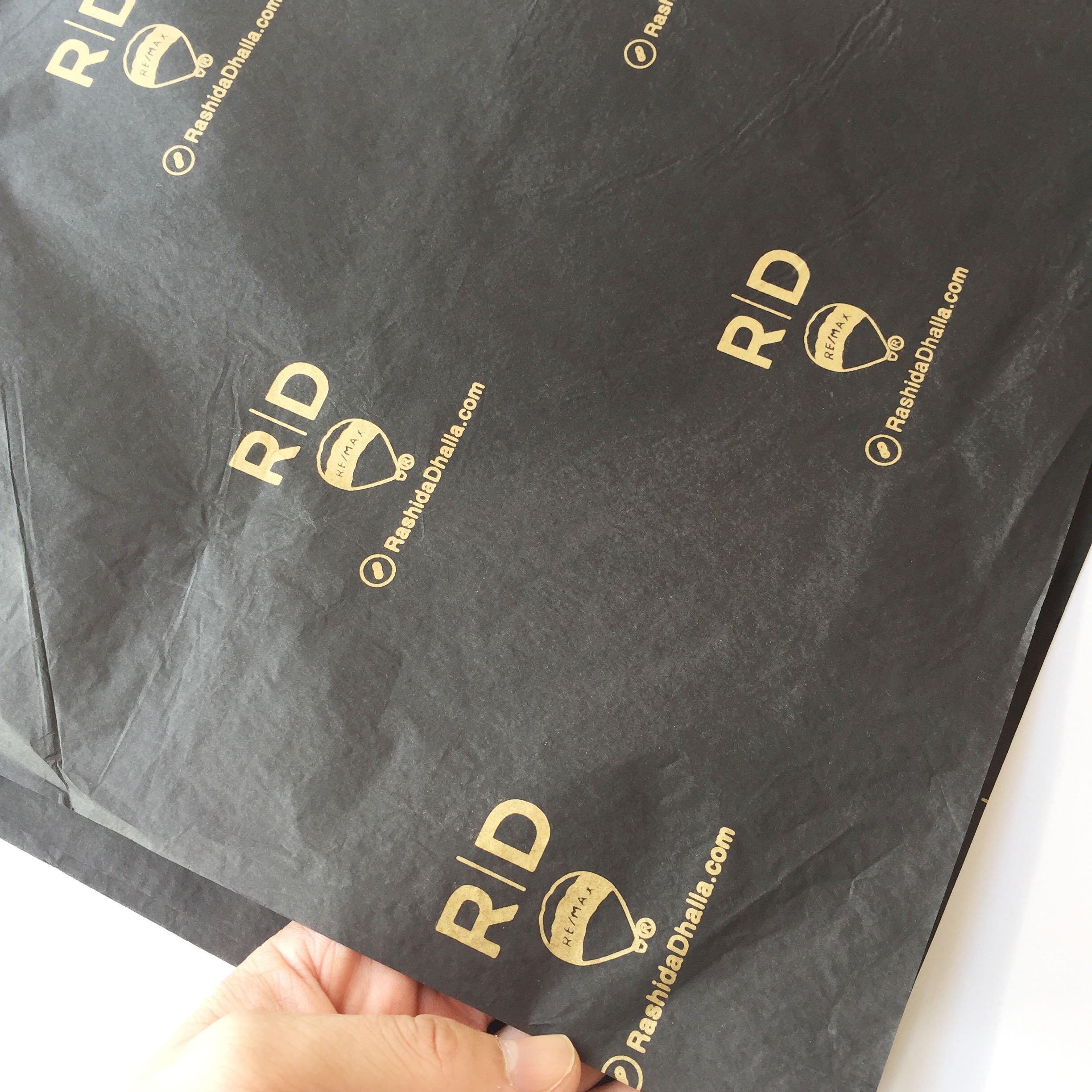Customised Printed Branded Logo Gift Clothing Black Packaging Tissue Wrapping Silk Paper for Shoes