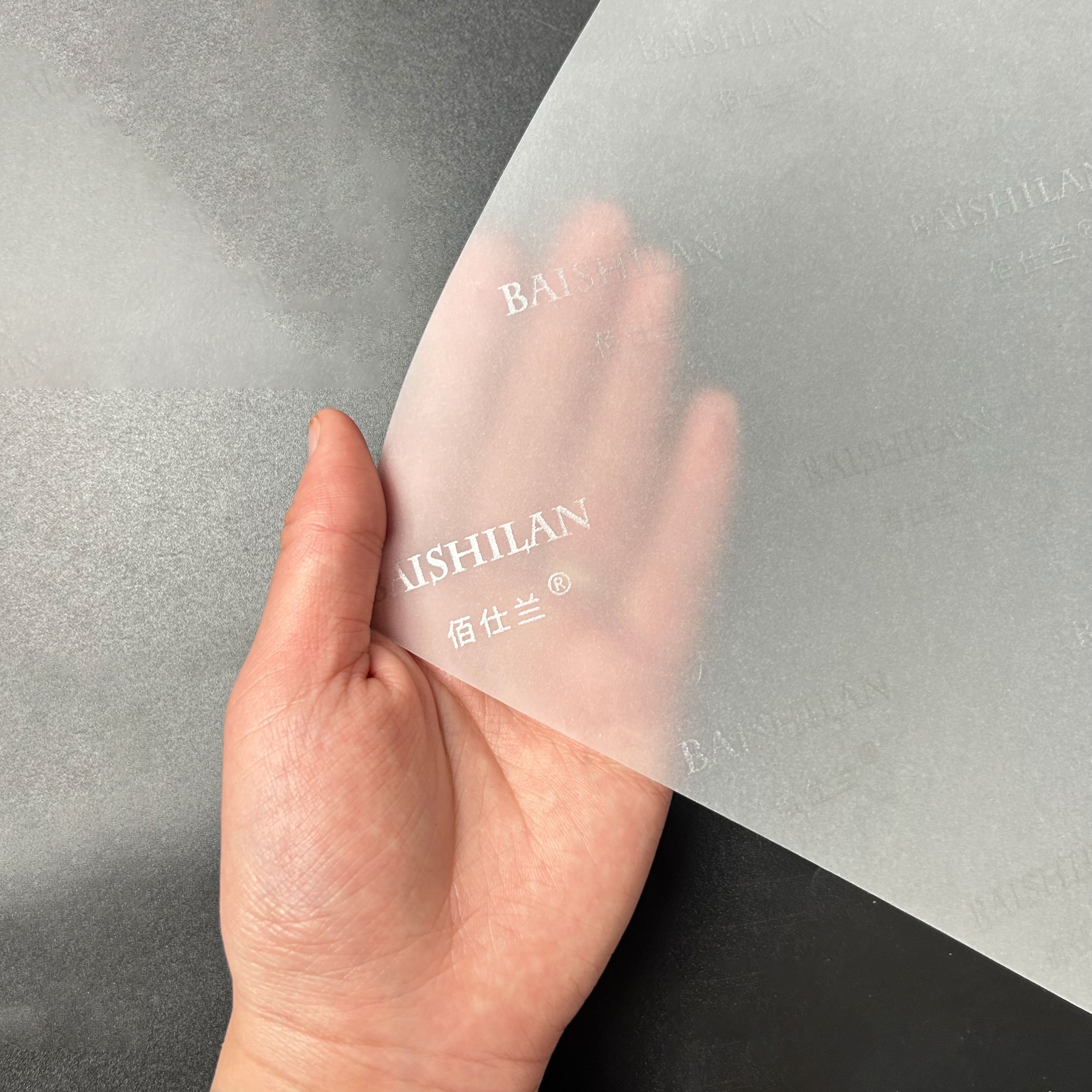 Low Moq Various Colors Custom White Vellum Paper With Silver Logo Printing Vellum Tracing Paper