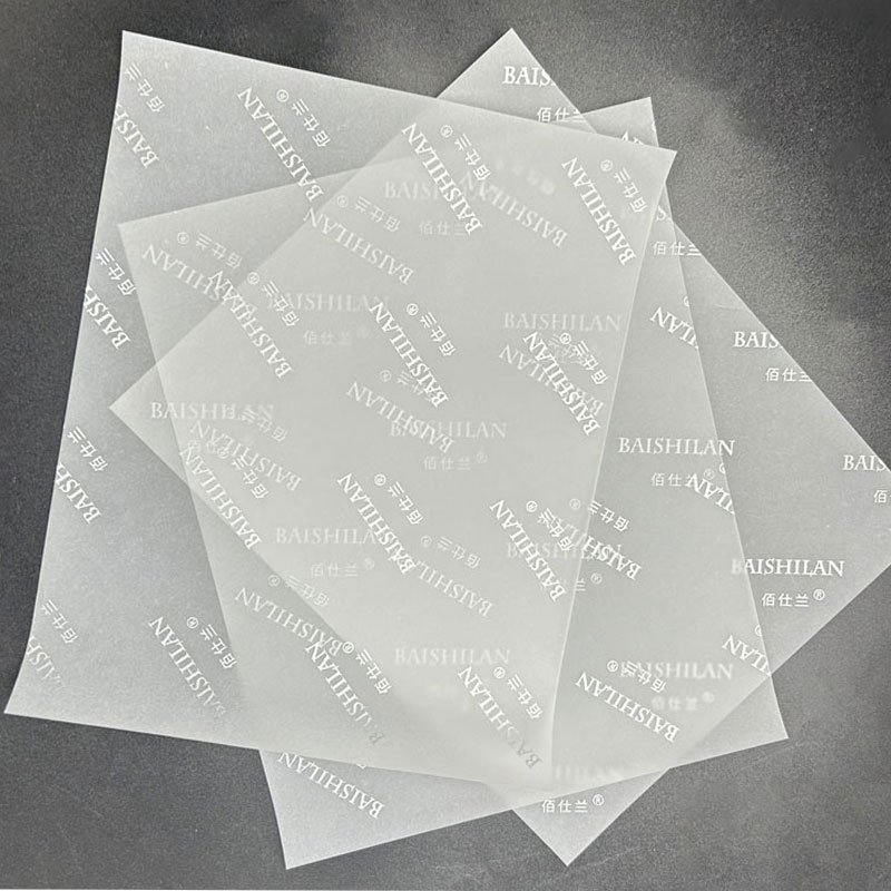 Low Moq Various Colors Custom White Vellum Paper With Silver Logo Printing Vellum Tracing Paper