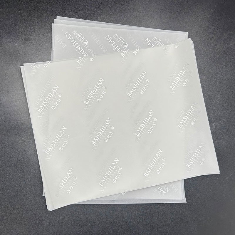 Low Moq Various Colors Custom White Vellum Paper With Silver Logo Printing Vellum Tracing Paper