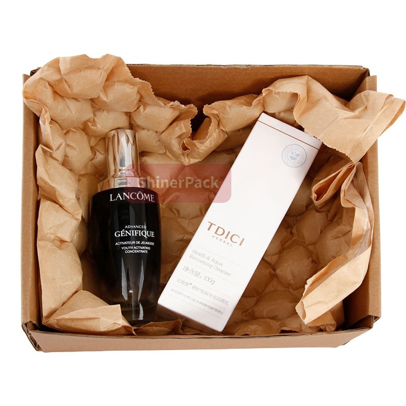 Factory Biodegradable Inflatable Kraft Bubble Paper Cushion Wrap Packaging Air Bubble Cushion Film Air Bubble Paper Roll
