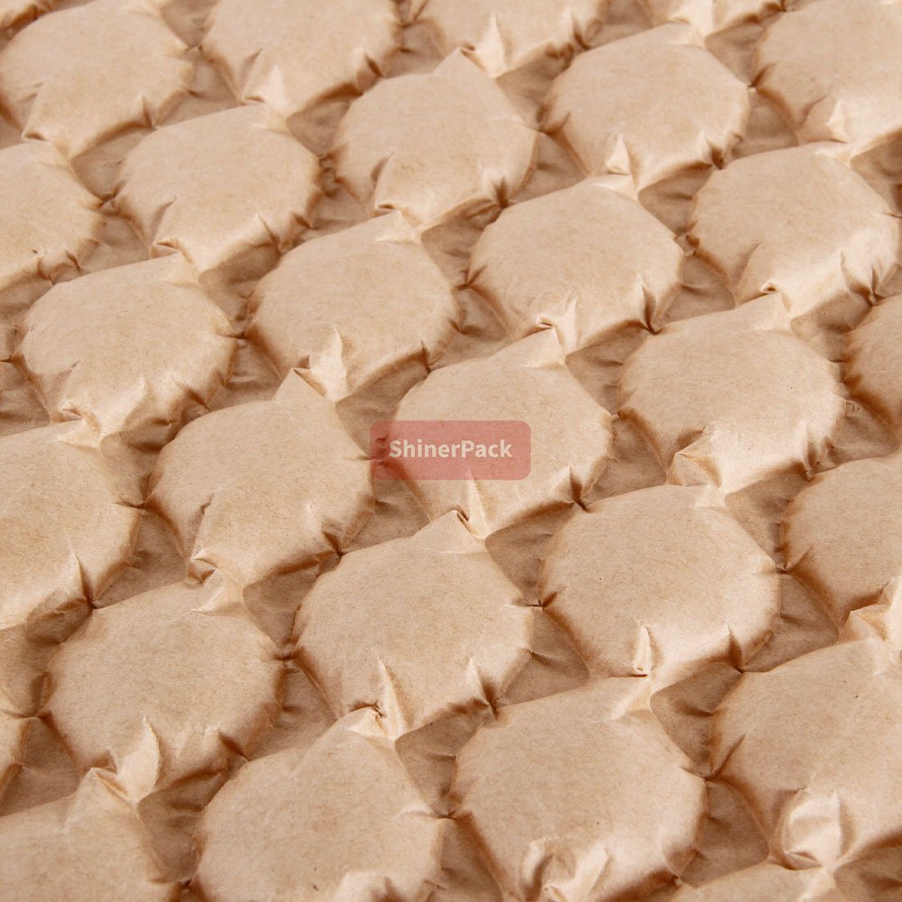 Factory Biodegradable Inflatable Kraft Bubble Paper Cushion Wrap Packaging Air Bubble Cushion Film Air Bubble Paper Roll