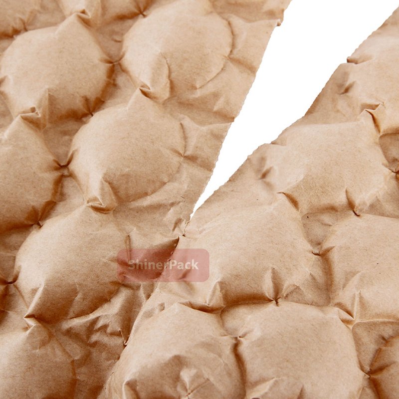 Factory Biodegradable Inflatable Kraft Bubble Paper Cushion Wrap Packaging Air Bubble Cushion Film Air Bubble Paper Roll