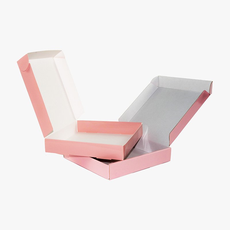 Custom One-Side Printed Pink Corrugated Board Cardboard Box Rigid Food Packaging Double-Dount Cookies Embossing Vanishing
